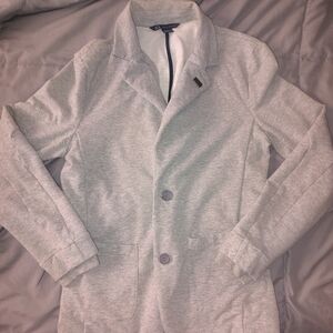 Armani Exchange Light Gray Men's Knit Jacket Blazer